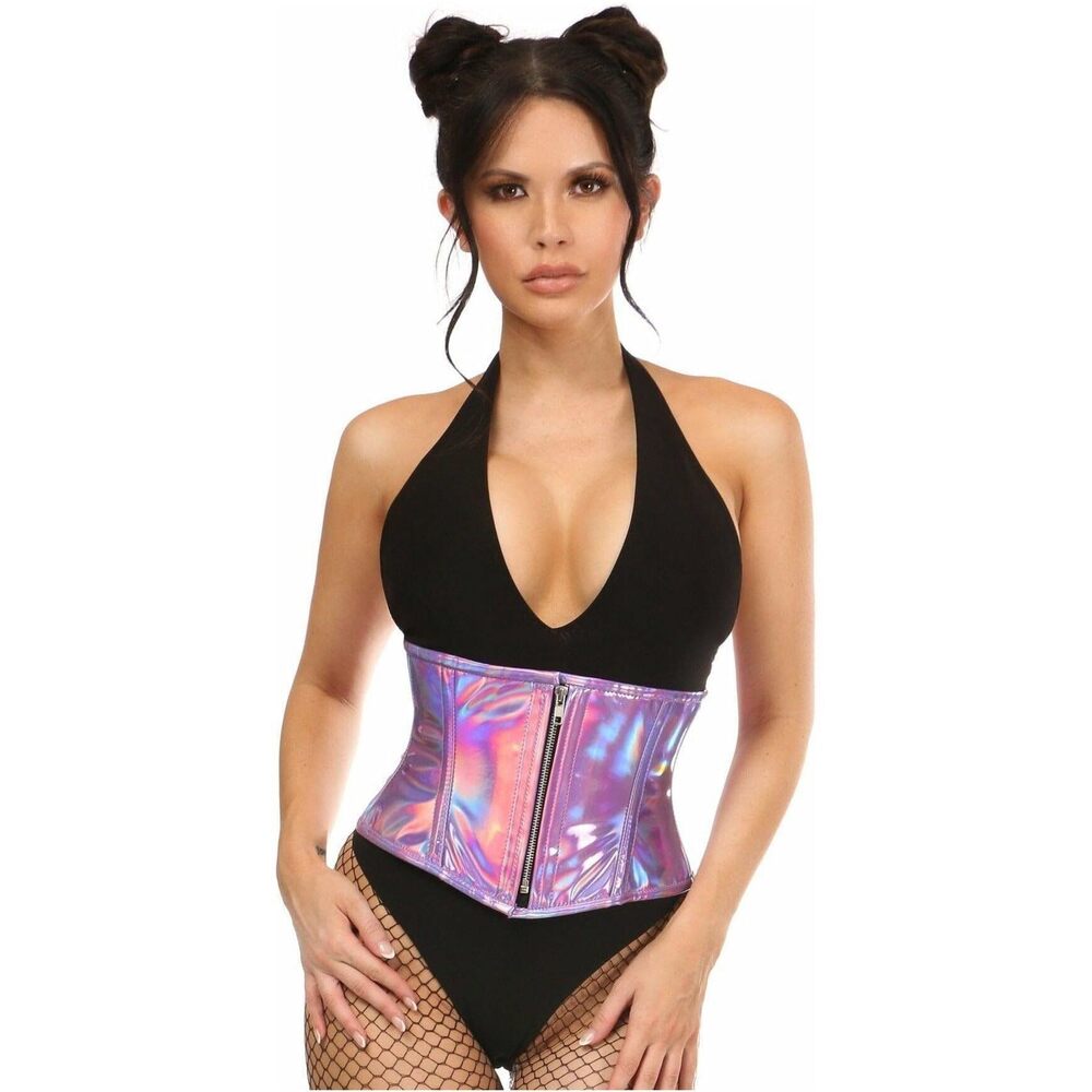 3923 Top Drawer Lavender Holo Steel Boned Mini Cincher 5X